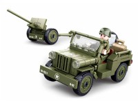 Kocke Sluban Allied Jeep with Anti-Aircraft Gun (M38-B0853)